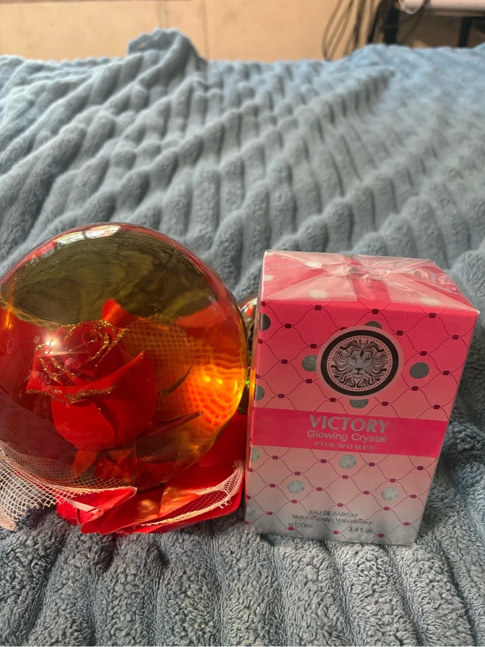 Tory Burch Red Rose Glass Decorative Globe